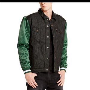 Men’s Levi’s NY Jets black Denim Varsity jacket